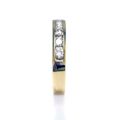 MEN'S ROUND DIAMOND WEDDING BAND RING 14K