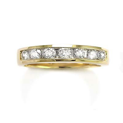 MEN'S ROUND DIAMOND WEDDING BAND RING 14K