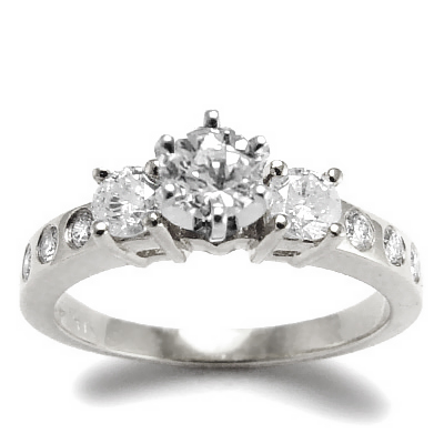 14k White Gold Diamond Engagement Ring