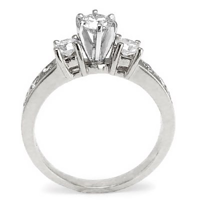 14k White Gold Diamond Engagement Ring