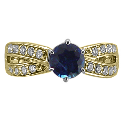 Sapphire Diamond Anniversary Ring 18k
