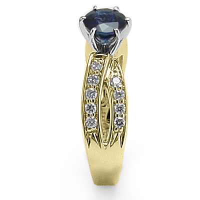 Sapphire Diamond Anniversary Ring 18k