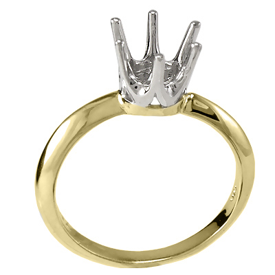 14k Two-Tone Gold Engagement Setting Ring