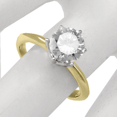 14k Two-Tone Gold Engagement Setting Ring