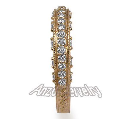 Pave-Set Diamond Wedding Ring in 14k Rose Gold