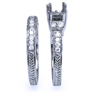 18k Gold Diamond Engagement Ring set