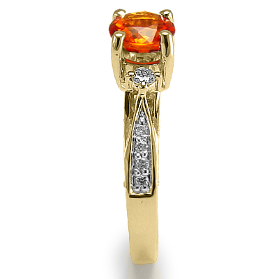 14k Yellow Gold Sapphire Diamond Ring