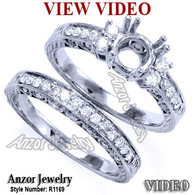14k Gold Diamond Engagement Ring set