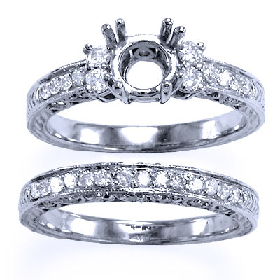 14k Gold Diamond Engagement Ring set