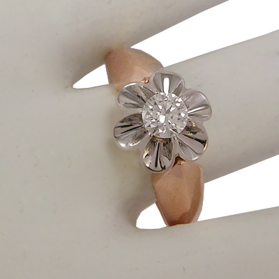 14k Russian Style tulpan Setting Ring 585 14k