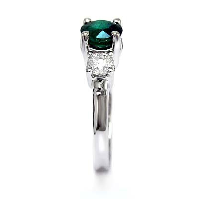 Emerald Diamond Ring  in Platinum 950 pure