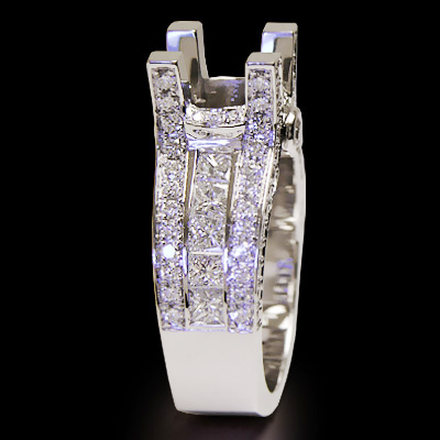 Palladium Semi Diamond Engagement Ring Setting