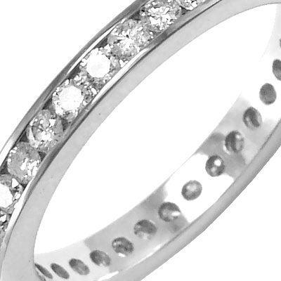 18k White Gold Band Diamond Wedding Ring