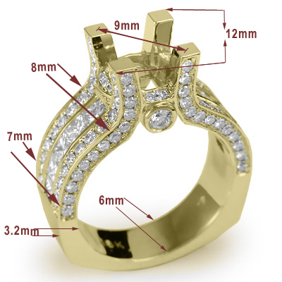 18k Semi Mount Diamond Engagement Ring Setting