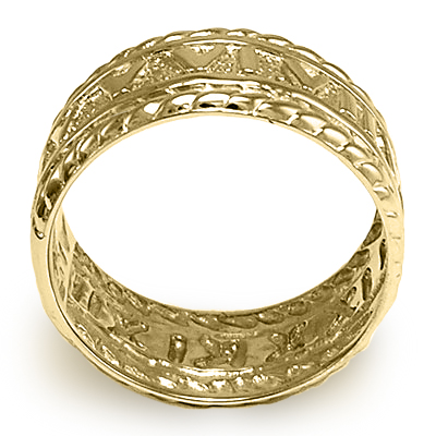 Men's 14k Yellow Gold Roman Design Ring