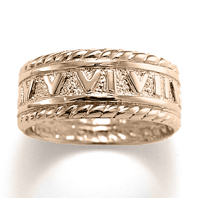 Men's 14k Rose Gold Roman Design Ring