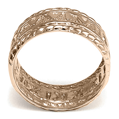 Men's 14k Rose Gold Roman Design Ring