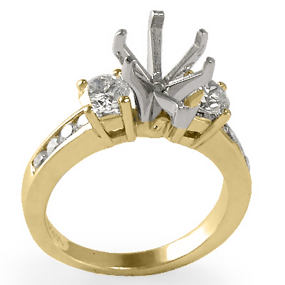 14k Two-Tone Gold Diamond Engagement Ring