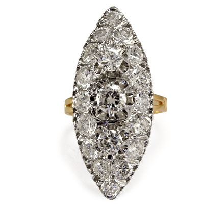 14k Russian style Diamond Ring 585