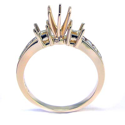 14k Rose Gold Diamond Ring Setting