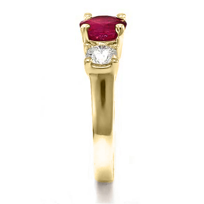 14k Yellow Gold Ruby Diamond Ring