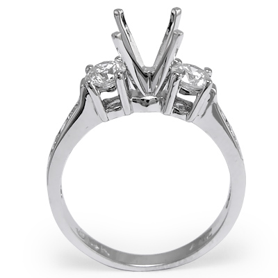 Diamond Semi-Mount Ring Setting in 14k W/ Gold