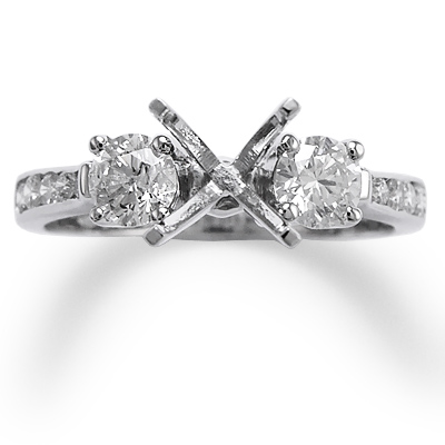 Diamond Semi-Mount Ring Setting in 14k W/ Gold