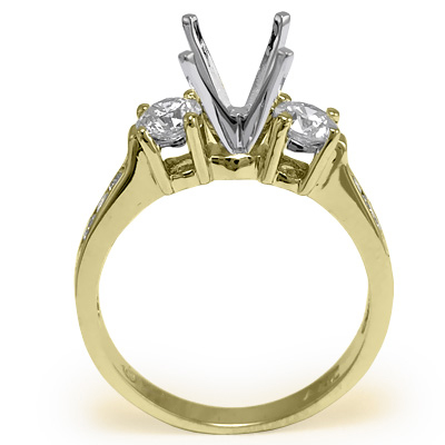 18k Two-Tone Gold Diamond Ring Setting