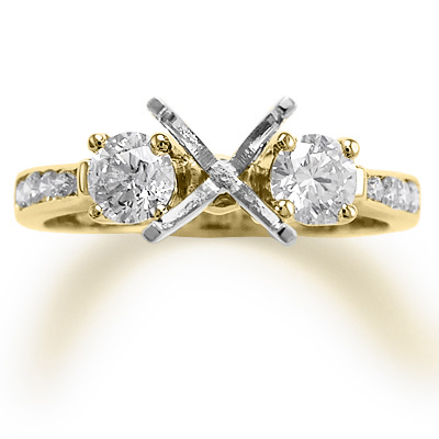 18k Two-Tone Gold Diamond Ring Setting