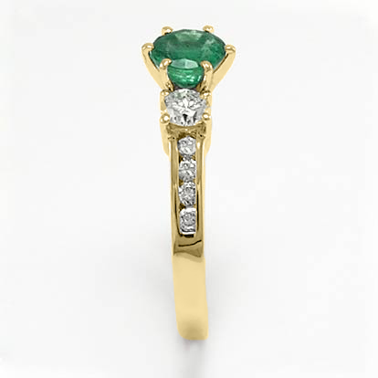 Colombian Emerald Diamond Ring 14k Gold