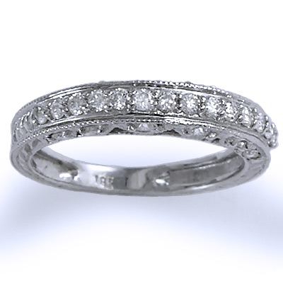 Pave-Set Diamond Wedding Ring in 18k White Gold