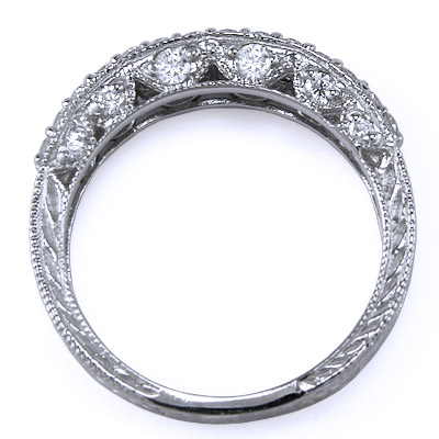 Pave-Set Diamond Wedding Ring in 18k White Gold