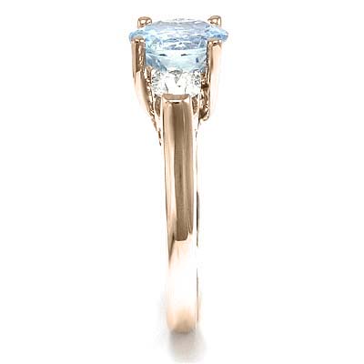 Aquamarine and Diamond Ring in 14k Rose Gold