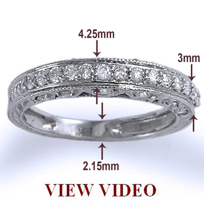 Pave-Set Diamond Wedding Ring in Platinum 950