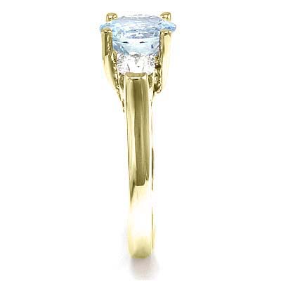 Aquamarine and Diamond Ring in 18k Gold