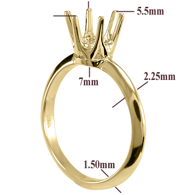 Six-Prong Knife Edge Setting Ring 14k
