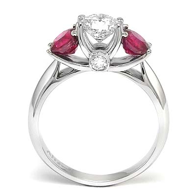 Diamond and Ruby Ring Setting in Platinum