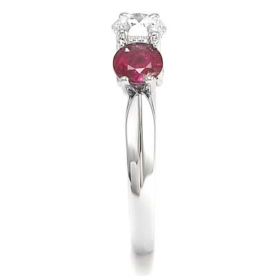 Diamond and Ruby Ring Setting in Platinum