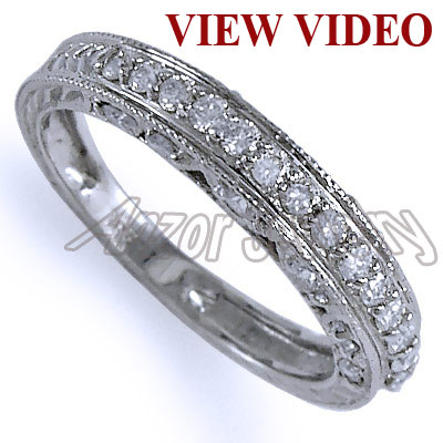Pave-Set Diamond Wedding Ring in 14k White Gold