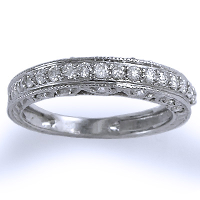Pave-Set Diamond Wedding Ring in 14k White Gold