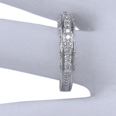 Pave-Set Diamond Wedding Ring in 14k White Gold