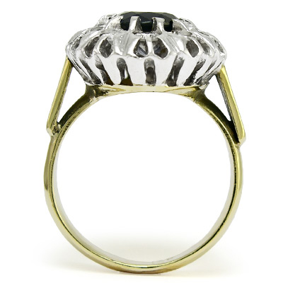 Russian Style Sapphire & Diamond ring 585