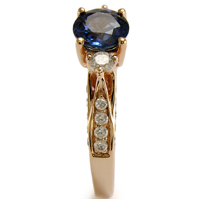 14k Rose Gold Ceylon Sapphire Diamond Ring