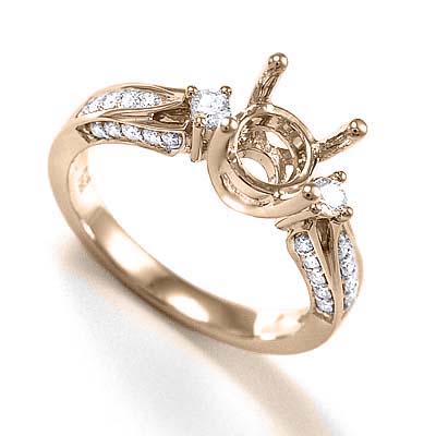 14k Gold Diamond Engagement  Ring Setting