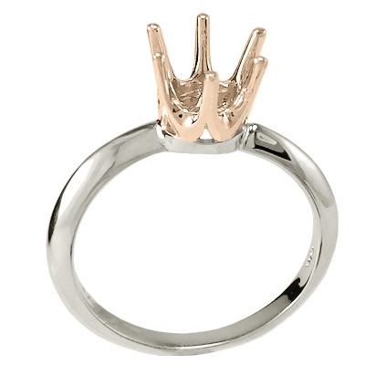 Knife Edge Solitaires Six Prong Ring 14k