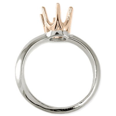 Knife Edge Solitaires Six Prong Ring 14k