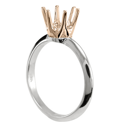 Knife Edge Solitaires Six Prong Ring 14k