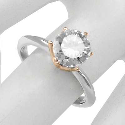 Knife Edge Solitaires Six Prong Ring 14k