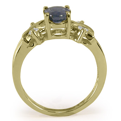 Sapphire and Diamond X ring in 18k solid gold
