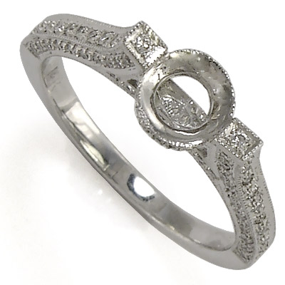 14k Gold Pave Diamond Ring Mounting